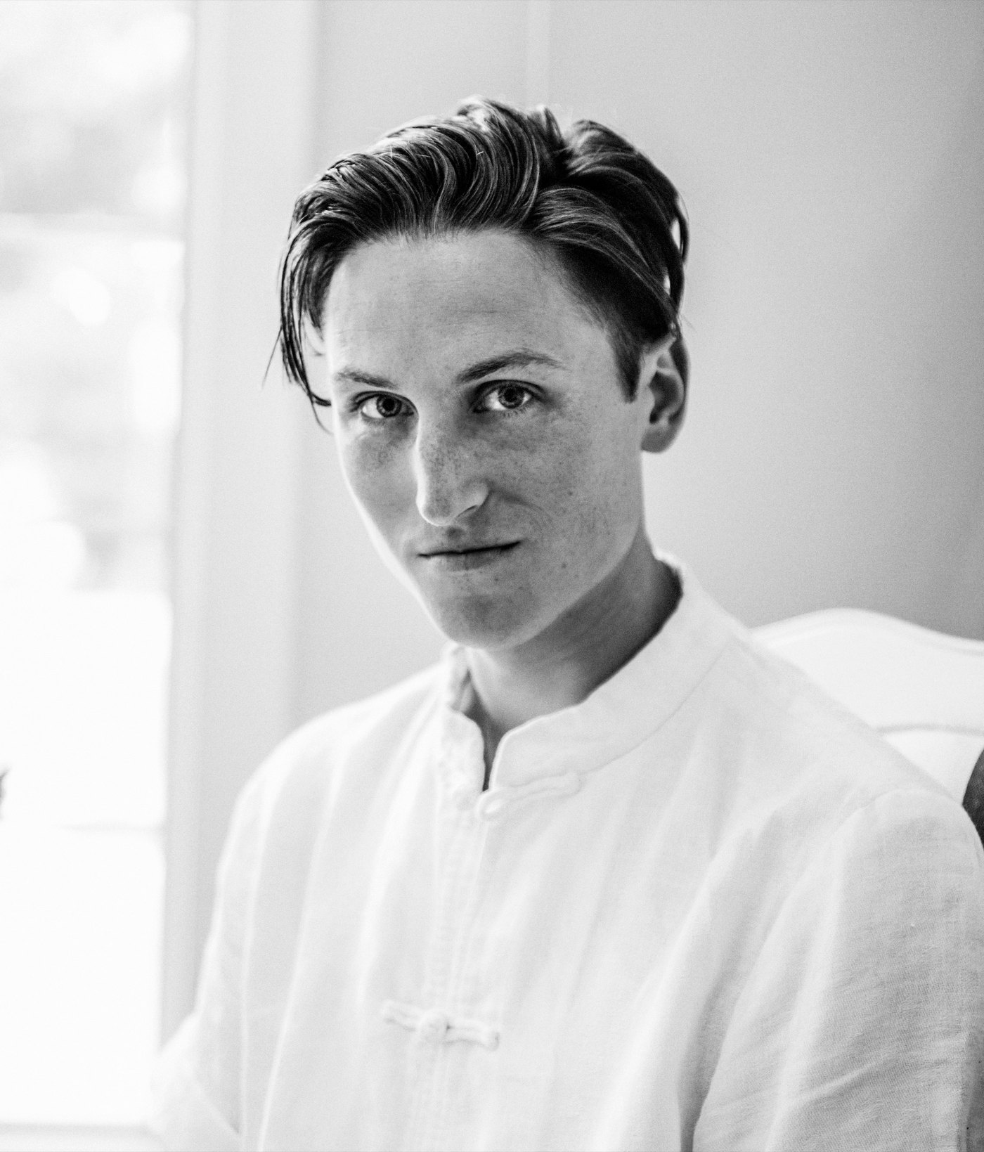 Ricky Curran, black-and-white portrait